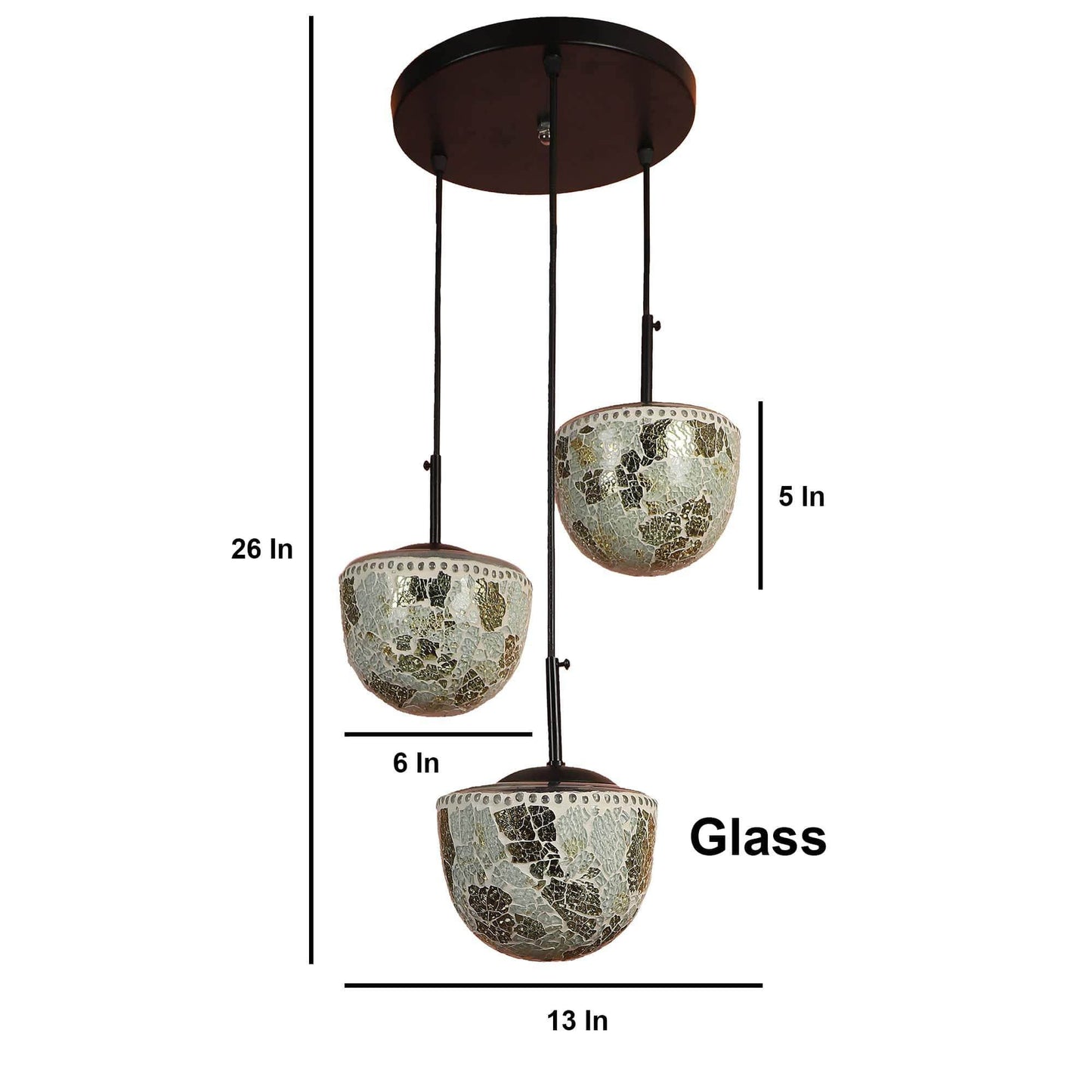Multicolour Metal 3 Hanging Light