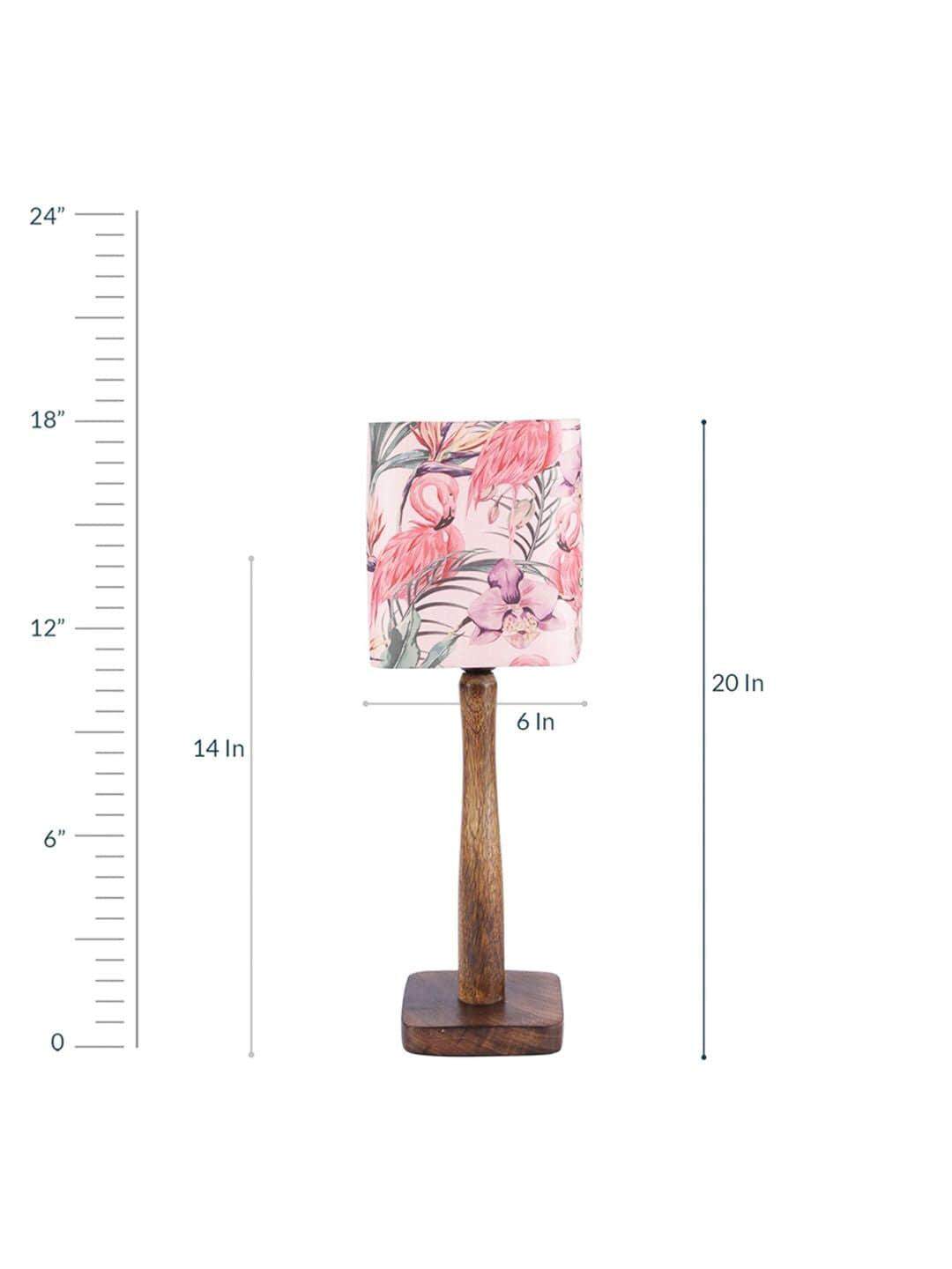 Pink Flamingo Wooden Lamp