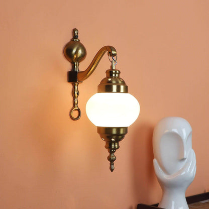 White And Gold Aluminium Single  Wall Lights