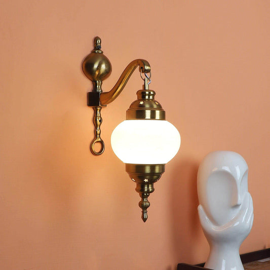 White And Gold Aluminium Single  Wall Lights