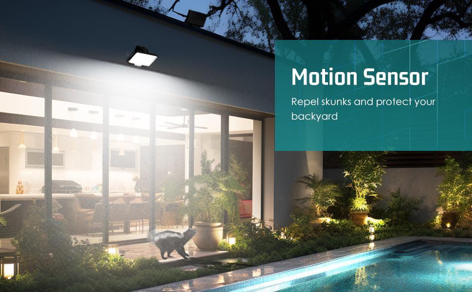 2-Pack Solar Motion Sensor Outdoor Floodlights 2600 Lumens, IP67 Waterproof