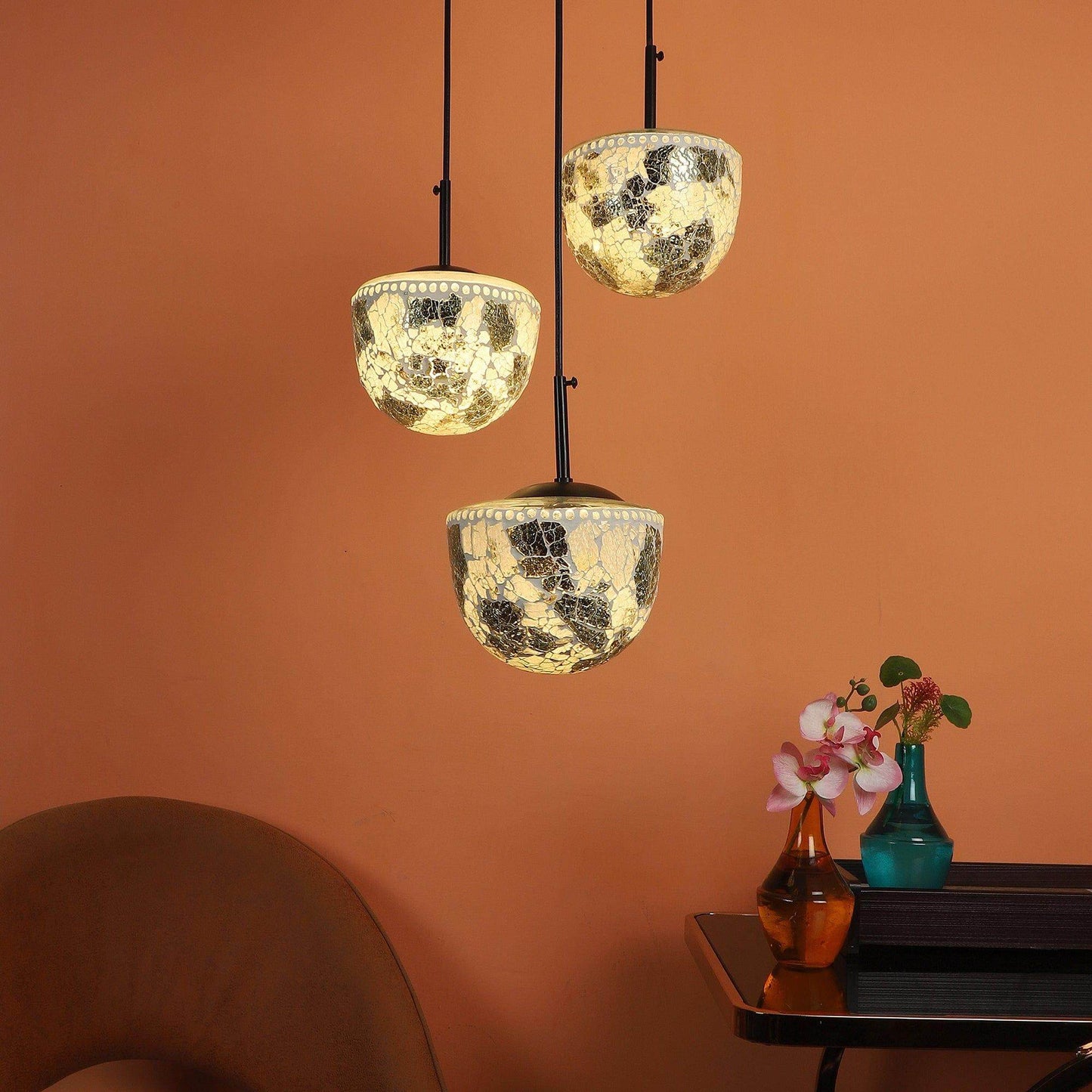 Multicolour  Metal 3 Hanging Light