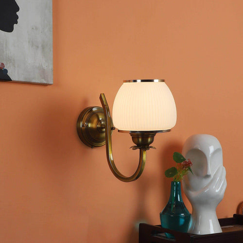 Golden And White Iron Wall Light