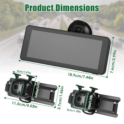 1Pc 1080P Baby Car Camera For 2 Kids Dual Channel Car Baby Monitor Rear Facing Car Seat Camera With 120Degree Wide View 6.86In HD Split Screen Night Vision