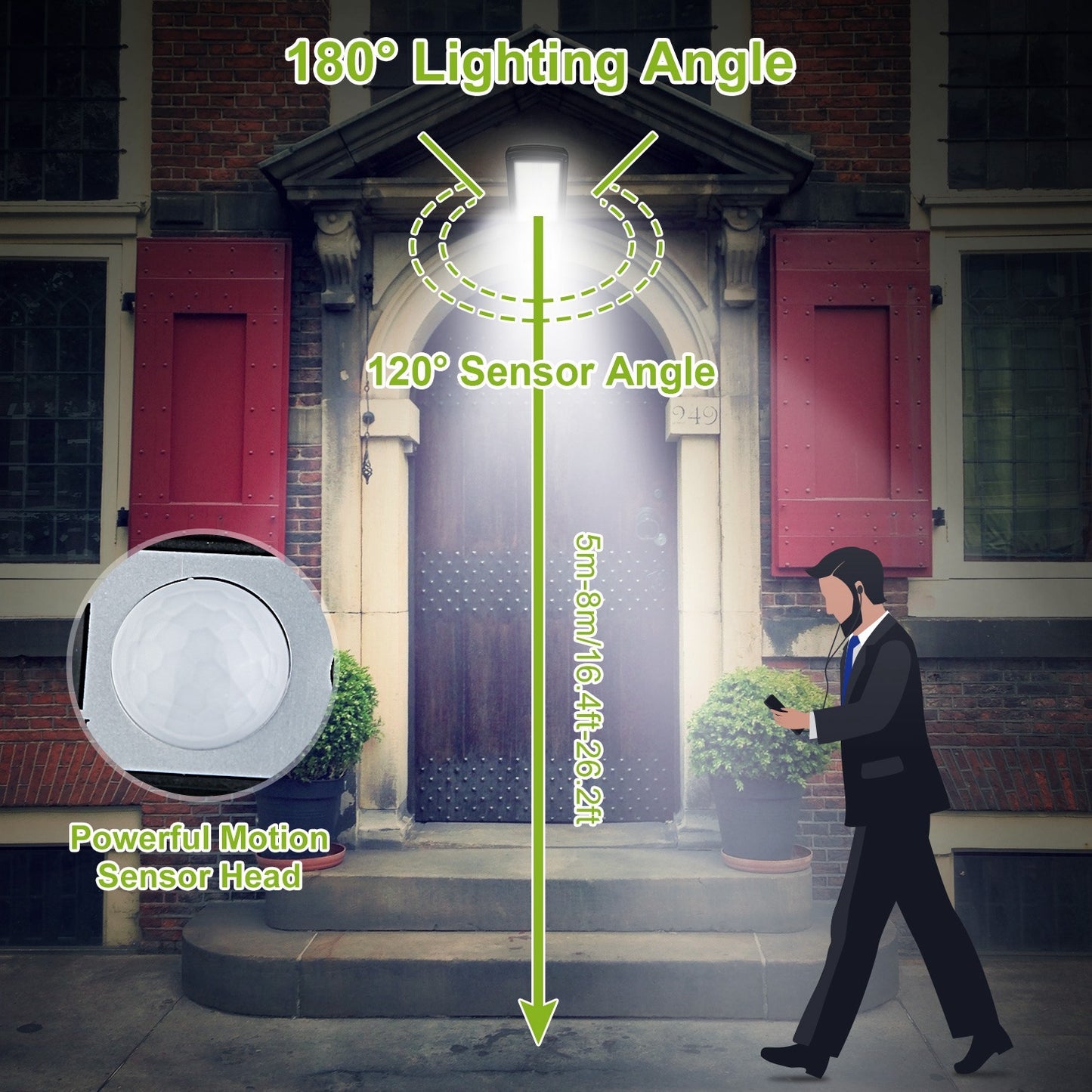 1Pc 450W 300W 200W Solar Powered Motion Sensor Wall Lights Outdoor IP65 Waterproof 3 Modes With Remote Control For Street Front Door Deck