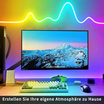 16.4/32.8Ft Neon Rope Lights,Flexible Led Rope Lights Control With App/Remote,Multiple Modes Rope Lights,Music Sync Light Strip For Bedroom