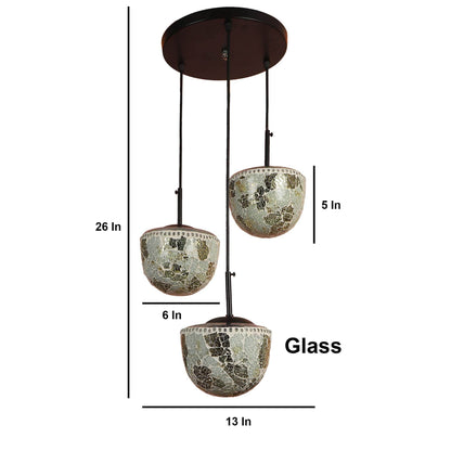Multicolour  Metal 3 Hanging Light