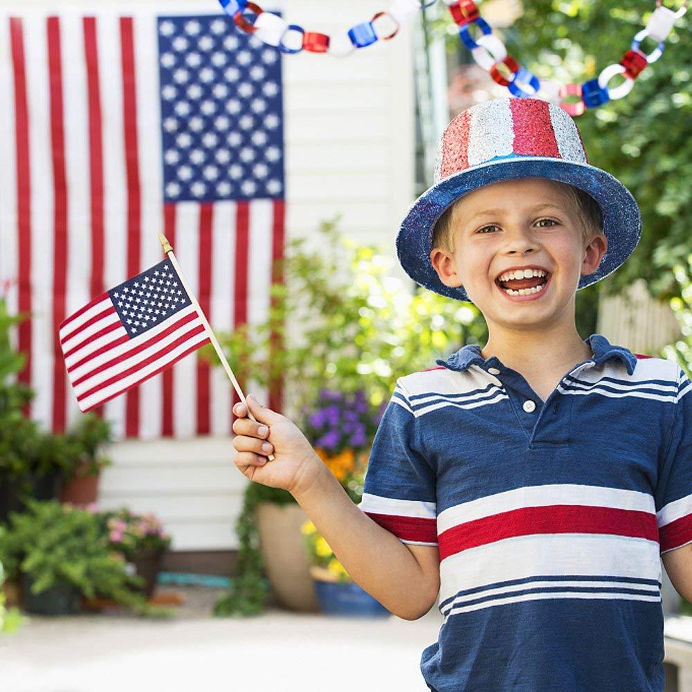 Small American Flags On Stick,65 American Flags Hand Held Mini US Flags For American Independence Day,Memorial Day President’s Day,Veterans Day