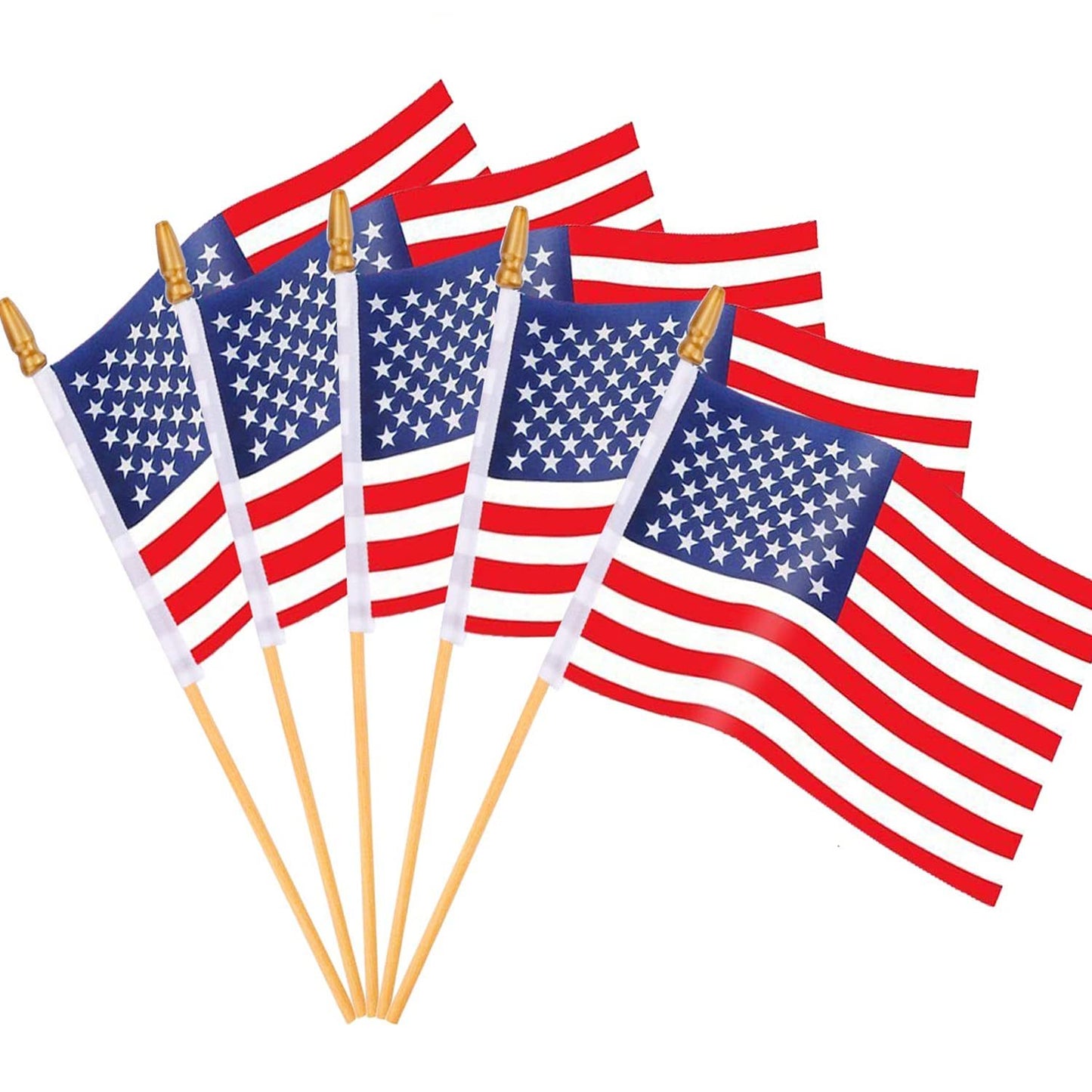 Small American Flags On Stick,65 American Flags Hand Held Mini US Flags For American Independence Day,Memorial Day President’s Day,Veterans Day