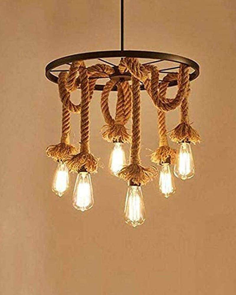 Pendant Hamp Rope Edison Hanging Lights