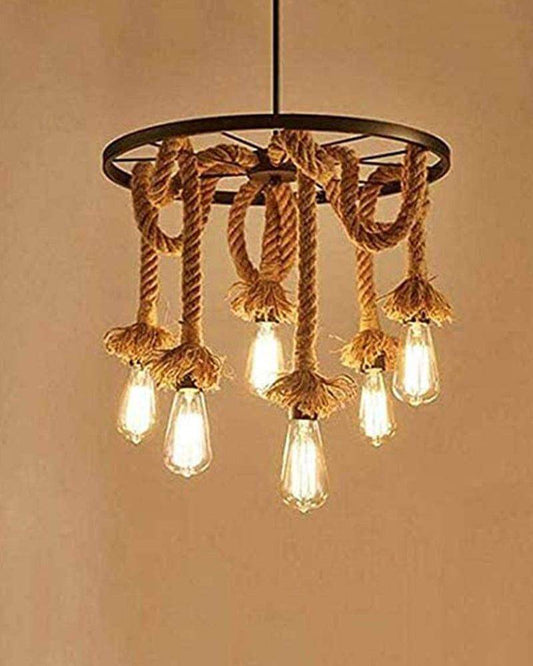 Pendant Hamp Rope Edison Hanging Lights