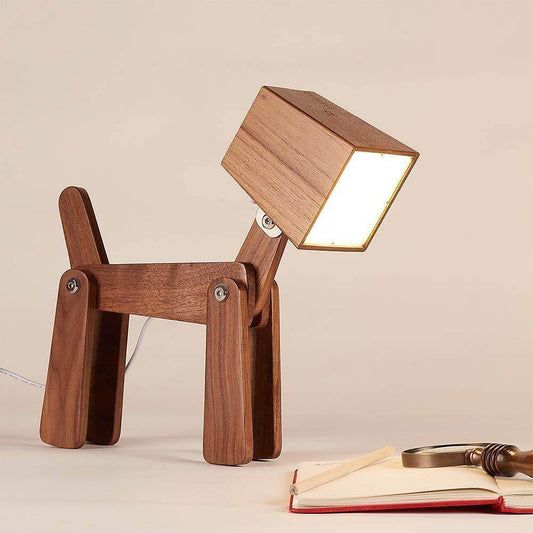 Wooden Dog-Shaped Study lamp