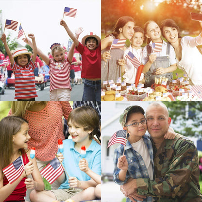 Small American Flags On Stick,65 American Flags Hand Held Mini US Flags For American Independence Day,Memorial Day President’s Day,Veterans Day