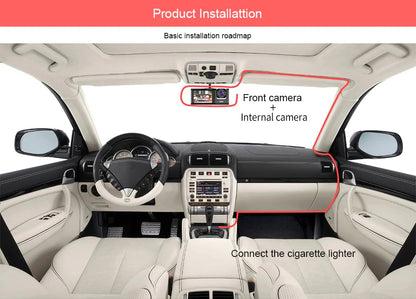 Car Dual Lens Dash Cam HD 1080P Front Rear Inside Video Recorder Camera G-Sensor