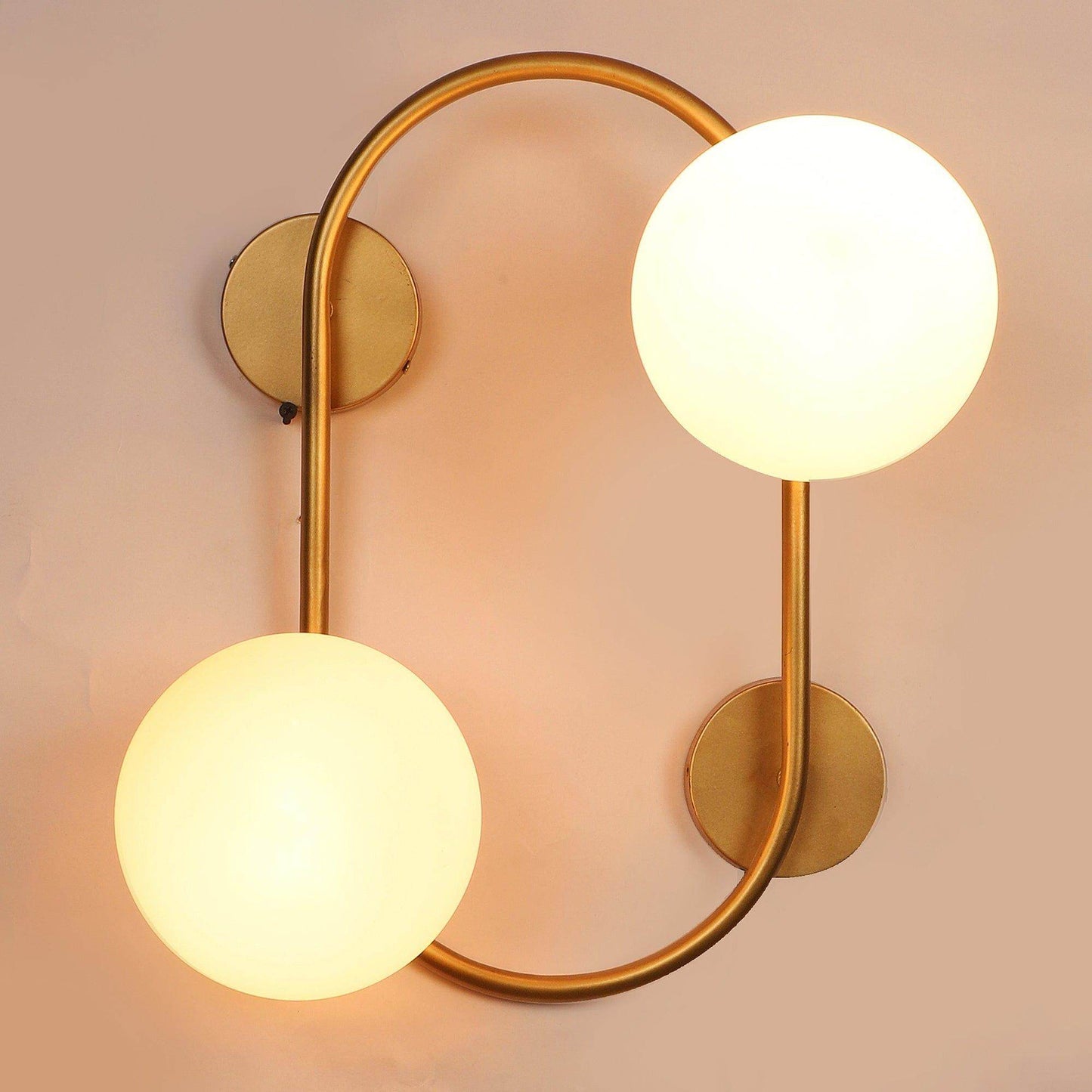Fusty Gold And White Iron 2 Wall Lights