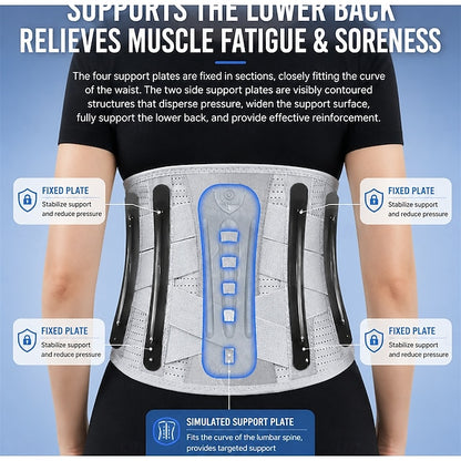 Breathable Back Brace for Lower Back Pain Relief, Lumbar Support Belt with Adjustable Straps & Removable Pad for Herniated Disc, Sciatica, Scoliosis, Fits Men & Women