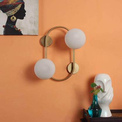 Fusty Gold And White Iron 2 Wall Lights