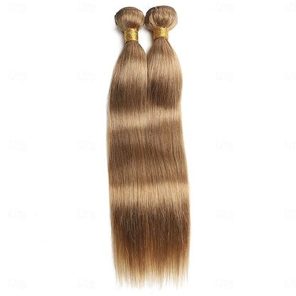 Light brown Color Hair Straight Human Hair Extensions Human Hair Weave 12-28 Inch