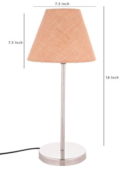 Metal Table Lamp with Brown Jute Shade