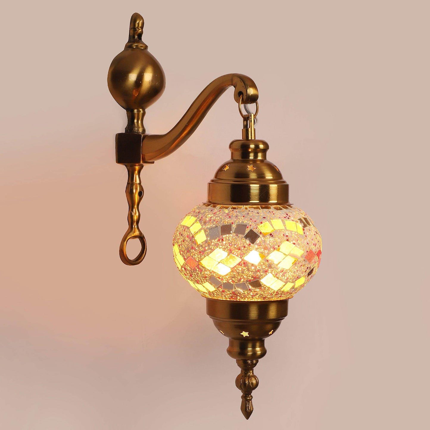 Gold And Multicolour Aluminium Wall Light