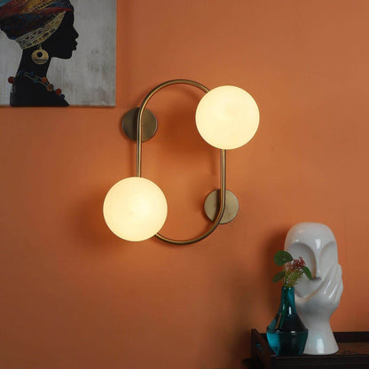 Fusty Gold And White Iron 2 Wall Lights