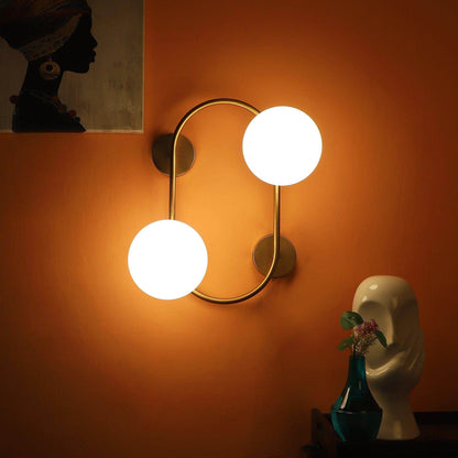 Fusty Gold And White Iron 2 Wall Lights