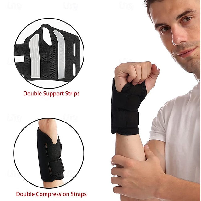 Wrist Brace Carpal Tunnel Right Left Hand for Men Women Pain Relief, Night Wrist Sleep Supports Splints Arm Stabilizer with Compression Sleeve Adjustable Straps,for Tendonitis Arthritis