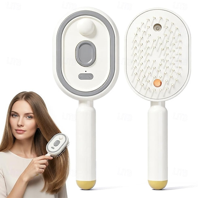 Electric Spray air Cushion Massage Comb, 3-in-1 Electric Mist Spray Hair Brush, Retractable Hairs Massage Brush for Frizzy Hair & Scalp Care, Relieve Hair Tangles & Dryness