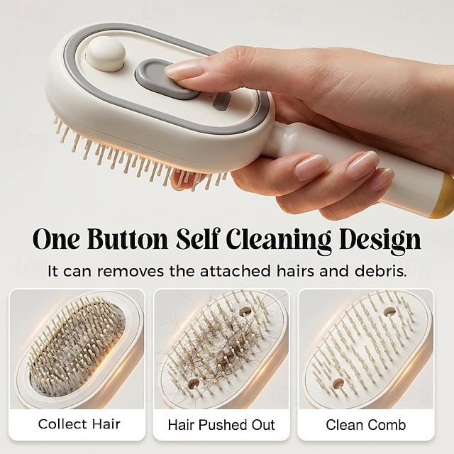 Electric Spray air Cushion Massage Comb, 3-in-1 Electric Mist Spray Hair Brush, Retractable Hairs Massage Brush for Frizzy Hair & Scalp Care, Relieve Hair Tangles & Dryness