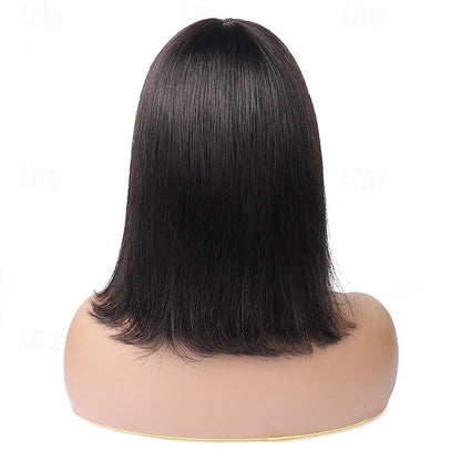 Machine-made BOBO Human Hair Wig Straight Human Hair 150% Density For Black Women