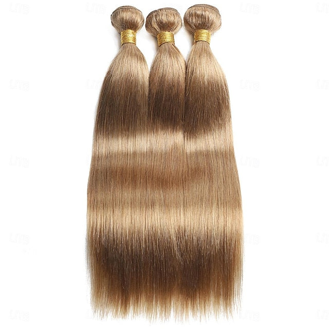 Light brown Color Hair Straight Human Hair Extensions Human Hair Weave 12-28 Inch